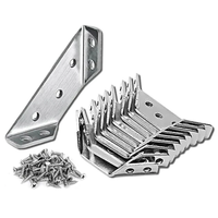 Furniture Corner Connector 20PCS Universal Stainless Steel L Brackets for Wood Metal Angle Brackets Shelves Tables Cabin