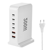 [GaN Tech] 200W 6-Port USB Charger 4USB-C+2USB-A QC PD Fast Charging Desktop Charging Station EU Plug for iPhone 15 14 1