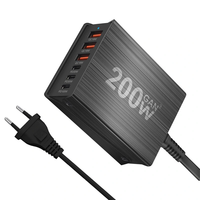 [GaN Tech] Bakeey 200W 6-Port USB PD Charger 3USB-A+3USB-C PD QC Fast Charging Desktop Charging Station EU Plug US Plug