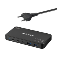 [GaN Tech] Blitzwolf® BW-i100 120W 5-Port USB PD Charger 2USB-A+3USB-C PD3.0 QC3.0 AFC FCP SCP PPS PE APPLE Fast Chargin