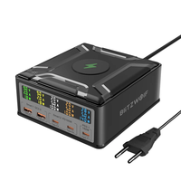 [GaN Tech] BlitzWolf® BW-S28 260W 5-Port USB PD Digital Display 140W PD3.1 PPS Fast Charger 2USB-A+3USB-C with 15W Wirel