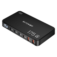 [GaN Tech] Blitzwolf® BW-S30 175W 6-Port USB PD Charger 4USB-C+2USB-A QC PD Digital Display Fast Charging Desktop Chargi