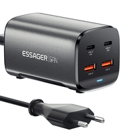 [GaN Tech] ESSAGER ES-CD35 67W 4-Port USB PD Charger 2USB-A+2USB-C PD3.0 QC4.0 AFC FCP SCP PPS BC1.2 DCP Apple2.4A Fast