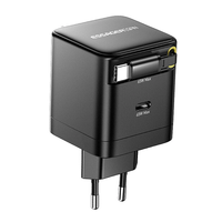 [GaN Tech] ESSAGER G652CE 65W 2-Port USB PD Charger Type-C+Type-C Retractable Cable Support PD3.0 QC4.0 PPS Fast Chargin