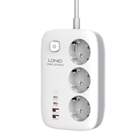 [GaN Tech] LDNIO 3250W 7-Port Power Strip 2USB-A+2USB-C+3 Socket PD QC3.0 Fast Charging Desktop Charging Station EU Plug