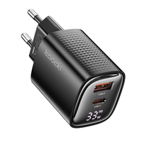 [GaN Tech] Toocki TCT33-22EU 33W 2-Port USB PD Charger USB-A+USB-C PD3.0 QC3.0 Fast Charging Digital Display Wall Charge