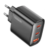 [GaN Tech] Toocki TCT40-22EU 40W 3-Port USB PD Charger USB-A+2USB-C PD Fast Charging Wall Charger Adapter EU Plug for iP