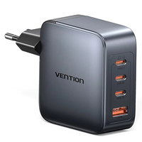 [GaN Tech] Vention TZ-FET-EU 100W 4-Port USB PD Charger USB-A+3USB-C Fast Charging Wall Charger Adapter EU Plug for iPho