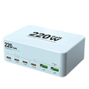 [GaN Tech] WLX-818L 220W 6-Port USB PD Charger 2USB-A+4USB-C PD QC3.0 Fast Charging Desktop Charging Station EU Plug US