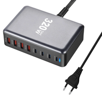 [GaN Tech]Bakeey 320W 8-Port USB PD Charger 4USB-A+4USB-C Fast Charging Desktop Charging Station EU Plug US Plug for iPh