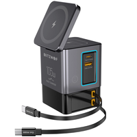 [GaN Tech]Blitzwolf BW-i116 Max 105W 6-in-1 Power Combo Desktop Charger Station with Built-in Dual Telescopic Type-C Cab