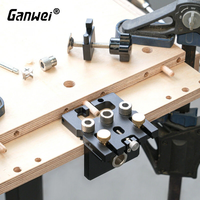 Ganwei Woodworking Drilling Jig Locator CNC Aluminum 3-in-1 6mm 8mm 10mm Dowel Holes 12mm 15mm Cam Lock Holes Adjustable