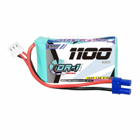 Gaoneng 7.4V 1100mAh 150C 2S LiPo Battery EC2 Plug/T Plug for 1/24 1/18 ECO RC Cars