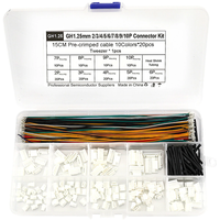 GH1.25MM Connector Kit 28AWG Multicolor Pre Crimped Cables 15cm Locking Housing Heat Shrink Tubing Electrical Wiring Acc