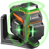 GOCHIFIX 3x360 12 Line 3D Self-Leveling Green Laser Level with Sharp 520 Laser Tube Rechargeable 5.2Ah Battery Pulse Mod