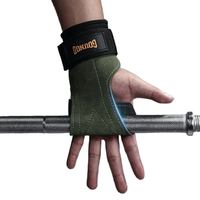 GOUNOD 1Pair Cowhide Sports Fitness Non-slip Palm Wrist Protection Grip Pads for Gym Weightlifting Training Dumbbell Pul