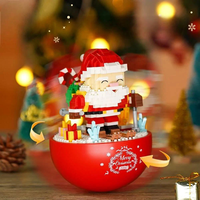 GQ 3014 701Pcs Santa Claus Tumbler DIY Building Blocks Assembly Kit Creative Ornaments Christmas Gift for Children