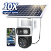 Guudgo 2K 10X Zoom UHD Solar PTZ Security Camera with Solar Panel 360°HD Color Night Vision AI Motion Detection Two-way