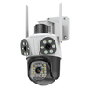 Guudgo 3MP+3MP+3MP Outdoor WiFi Cameras Three Screen View HD IP Camera Color Night Vision Human Detection Two-way Interc