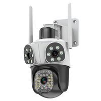 Guudgo 3MP+3MP+3MP Outdoor WiFi Cameras Three Screen View HD IP Camera Color Night Vision Human Detection Two-way Interc