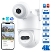Guudgo 4K 4MP 8MP WiFi PTZ EU Camera Outdoors Dual Screen Human Detection Night Vision Two-way Audio IP66 Waterproof Sup