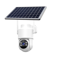 Guudgo 4MP HD Solar Powered Security Camera Video Surveillance Waterproof Full Color Night Vision WiFi Pan Tilt Two-Way