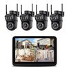 Guudgo 6MP 4K Security Camera System 4PCS Outdoor WiFi Cameras 10.1 inch NVR Screen Human Detection Auto Tracking Two Wa