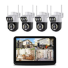 Guudgo 6MP HD 4CH Wireless Security Camera System Dual Lens WiFi Indoor Outdoor IP66 Weatherproof Night Vision 2 Way Aud