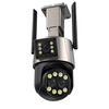 Guudgo 9MP 4K Wifi PTZ Camera with Three Lens Dual Screen 8X Digital Zoom Night Vision Human Detection 3MP+3MP+3MP Video