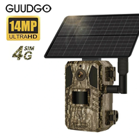 Guudgo LS-HM1 4G 14MP Solar Powerd Hunting Trail Camera Color Night Vision PIR Motion Detection Outdoor Wildlife Trackin