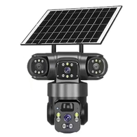 Guudgo V380 12MP Tri-Lens Solar Powered PTZ Security Camera Wireless WiFi/4G PIR Motion Detect Two Way Audio IP66 Waterp