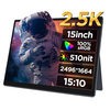 HAILESI 15 Inch FHD 2496*1664P Portable Monitor Computer Gaming Display 510nit 60Hz 100% sRGB IPS Mini HD Type-C Externa
