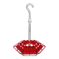 Hand-Blown Hummingbird Feeder Multi-Feed Ports Easy Clean Mount Acrylic Outdoor Hanging Bird Feeder Wind Chimes Design P