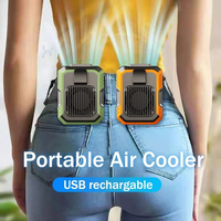 Hanging Waist Fan Portable Outdoor Sports 6000mAh High Capacity Battery Life Two-Way Rechargeable Multipurpose Neck Fan