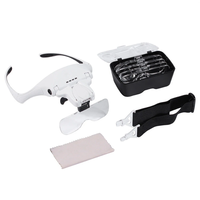 Head-Worn Magnifier 5 Interchangeable Lenses 1.0x-3.5x Touch Control 4 LED Lights USB Rechargeable Best for Mechanical R
