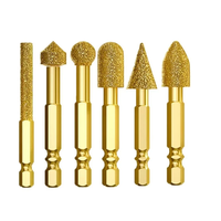 Heavy Duty Rotary Chisels Hexagonal Handle 6pcs Set Compatible with Electric Drills for Metal Stone Ceramic Woodworking