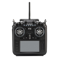 HelloRadioSky V16R MAX R9 Built-in 1W ELRS 4-in-1 CNC RDC90 Metal Gimbal Radio Transmitter Mode 2 with 4.3 Touch Screen