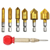 Hex Shank 5-blade Chamfer Countersunk Drill Bits Chamfering Knife Countersink Wood Plastics PVC Woodworking Hole Saw Kit