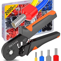 Hexagonal Self-Adjustable Ratchet Ferrule Crimping Tool Kit 23-10AWG 0.25-6mm² Crimper Kit with 400-2000pcs Wire Termina