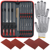 HI-SPEC 16/17 Piece Metal File Set Premium Grade T12 Drop Forged Alloy Steel Triangle/Half-round/Flat/Round Large File a