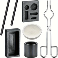 High Purity Graphite Crucible Kit 7-Piece Metal Casting Molds Set for Gold Silver Copper Melting Non-Stick Ingot Mold Me