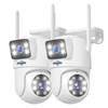 Hiseeu 2 Pack 6MP WIFI IP Camera Wireless Security Camera 5G 2.4G WiFi Dual Lens PTZ Outdoor Motion Tracking Color Night