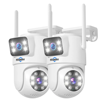 Hiseeu 2 Pack 6MP WIFI IP Camera Wireless Security Camera 5G 2.4G WiFi Dual Lens PTZ Outdoor Motion Tracking Color Night
