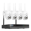Hiseeu 3MP WiFi Camera Set Wireless PTZ Cam Auto Tracking Motion Detection Two-way Audio Night Vision IP66 Waterproof Re