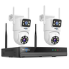 Hiseeu 6MP WiFi Dual Lens Camera Security Camera System Kit 3K IP Cameras with 10CH NVR Recorder Set P2P Video CCTV Surv