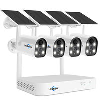 Hiseeu 8WK-4C40 4MP 1440P Wireless CCTV Security Camera System Kits Solar Powered Camera Spotlight Color Night Vision Mo