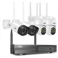 Hiseeu 8WK-4HBC25 Wireless Camera Security System Kit 5MP 5X Digital PTZ 4CH Outdoor CCTV Camera Set 2 way audio IP66 Vi