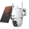 Hiseeu CQ1 3MP AI WiFi PTZ Solar Powered Camera Color Night Vision PIR Detection Audio Intercom Rechargeable Battery Out