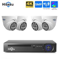 Hiseeu PK-4HC715 PK-4HC718 5MP/8MP 4K PoE IP Camera H.265+ Dome ONVIF 2-Way Audio Record Face Detection Full ColorNigh