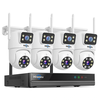 Hiseeu WK-4HS03 3K 6MP 5X Digital Zoom Dual Lens WiFi Camera with 10CH NVR Security Camera System Kit Full Color Night V